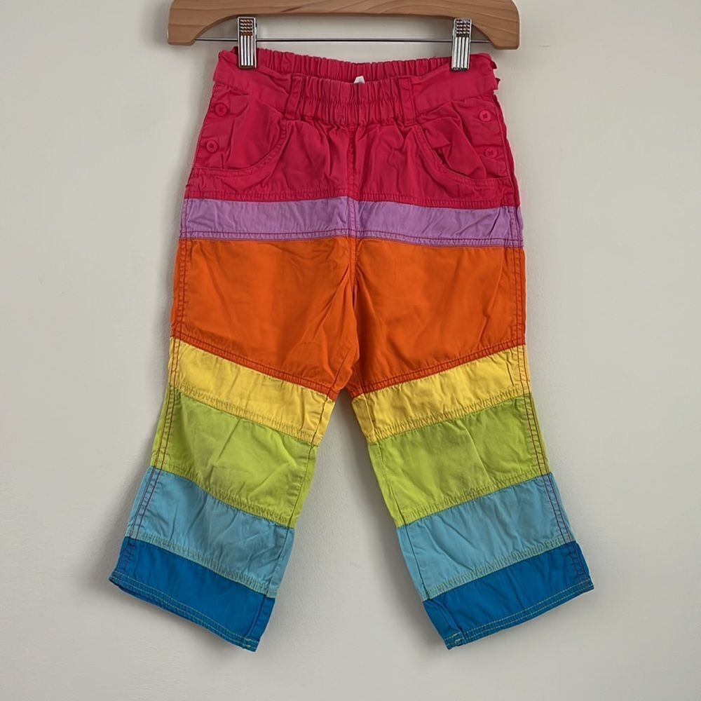 Oilily Rainbow Color Block Cotton Pants